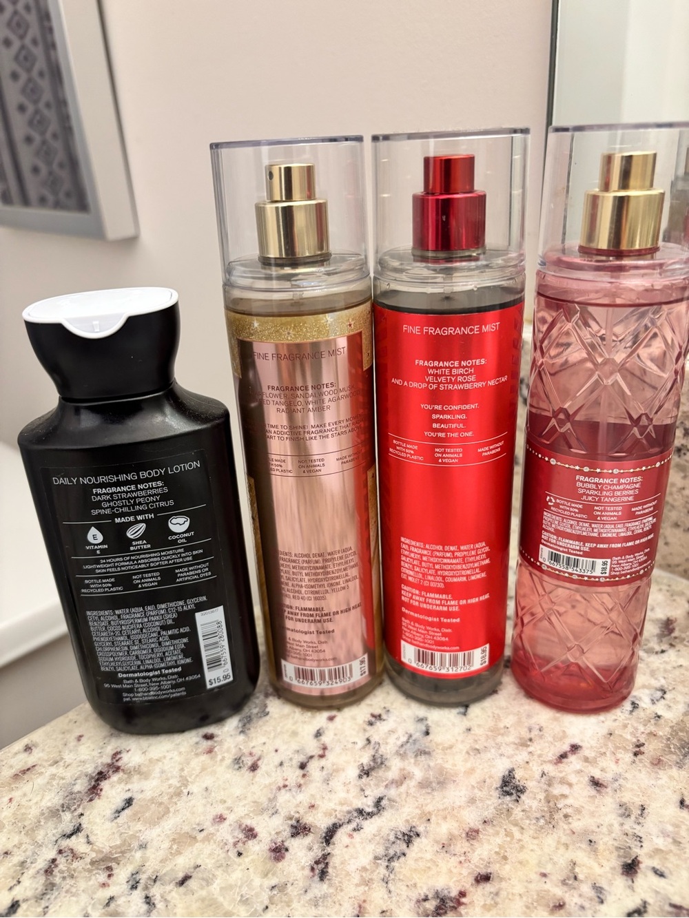 Bath & Body Works Body Lotion & Fragrance Mist Set — Red, Gold, Pink, Black - Picture 3 of 3